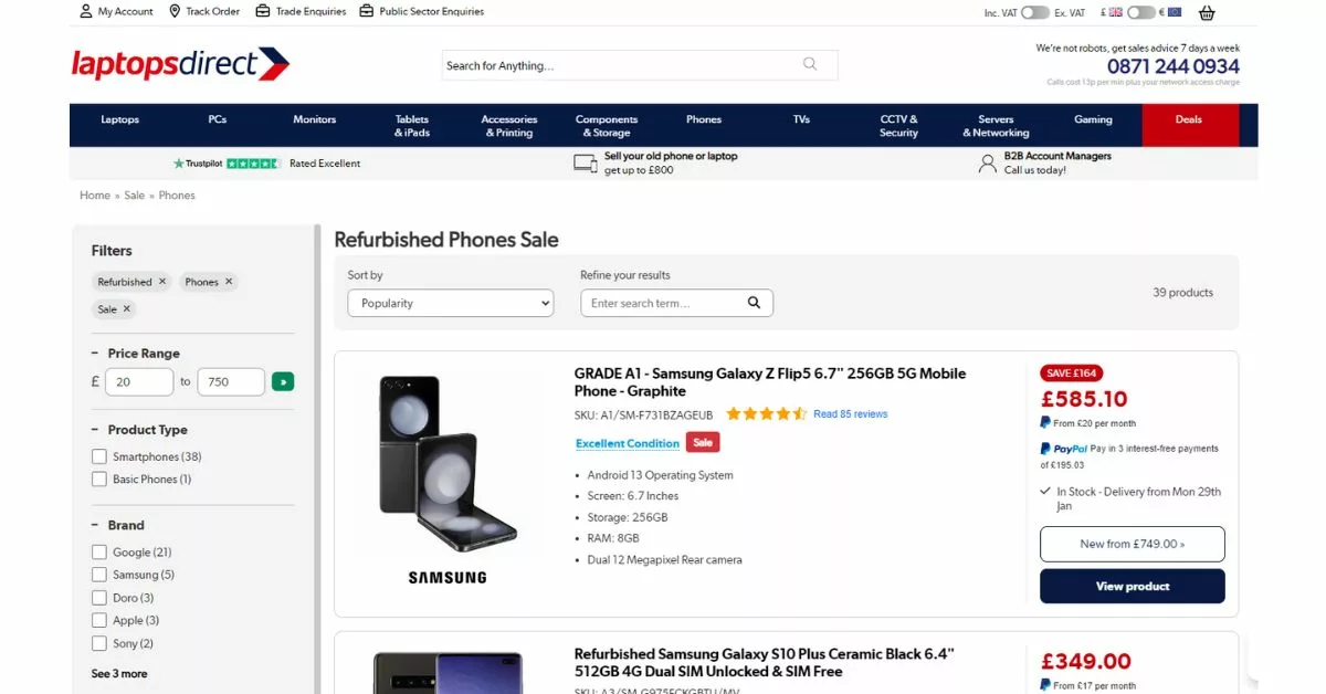 Laptopsdirect refurbished phones