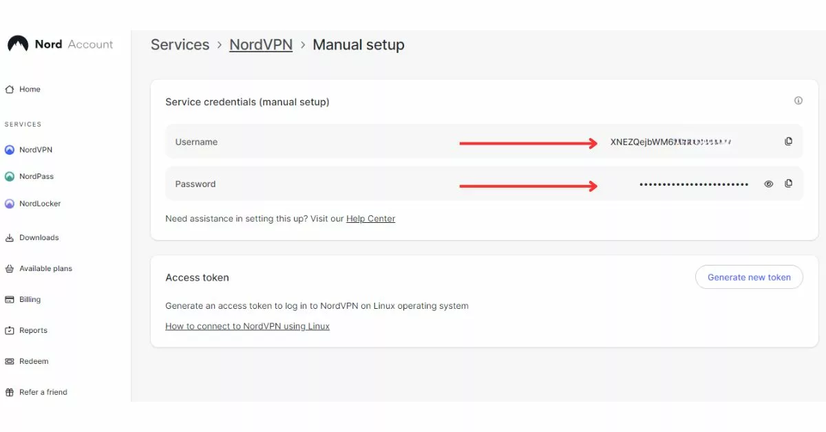 NordVPN Router username and password