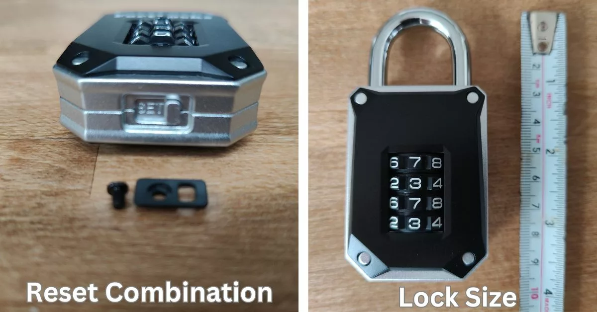 Reset Combination and Lock Size